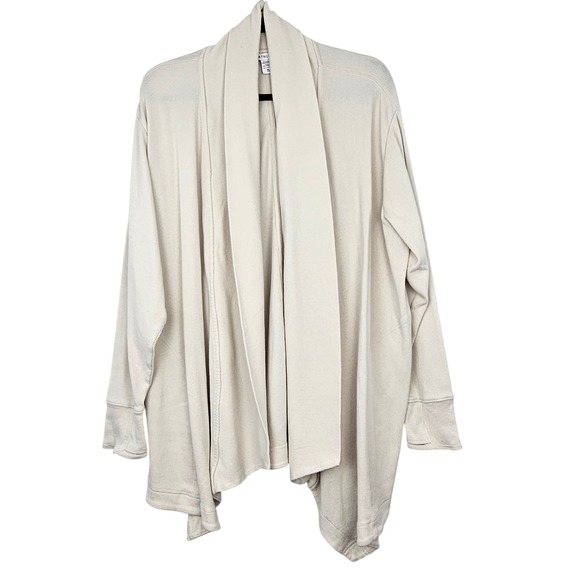 Athleta Sweaters - Athleta Ribbed Open Front Cardigan Wrap Cream Women's XL Shawl Collar